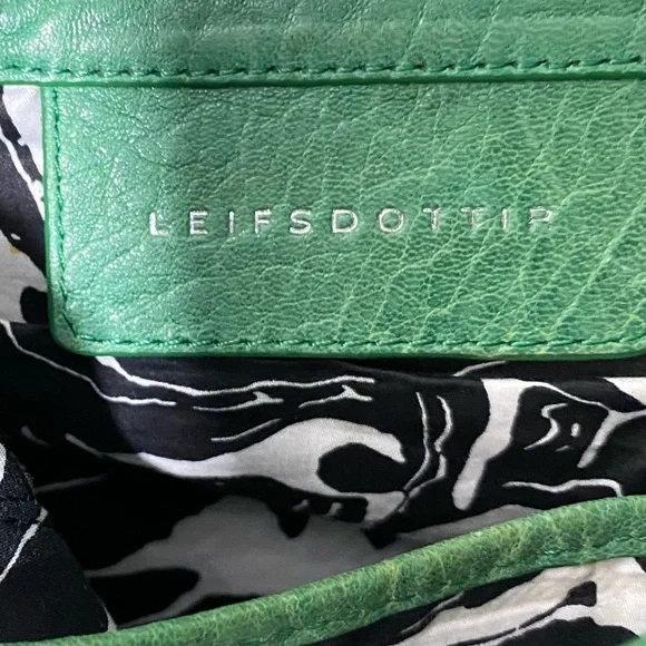 Leifsdottir green leather purse soft expandable sides and bottom   #PU - Picture 11 of 15